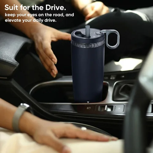 Vista 11 de KISSKIND Leakproof Iced Coffee Tumbler 20 oz, Insulated Ceramic Lined Cup Iced Coffee All Day, Leakproof, Ceramic-Lined Interior, Bag-Safe