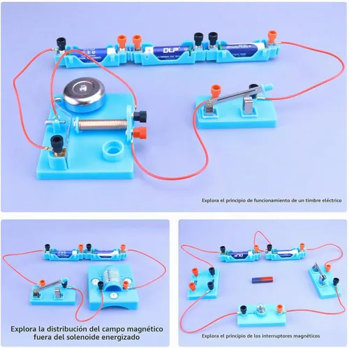 Vista 5 de Physics Labs Circuito de Descubrimiento de Electricidad Básica y Kit de Experimentos de Magnetismo para Estudiantes de Secundaria, Kits STEM
