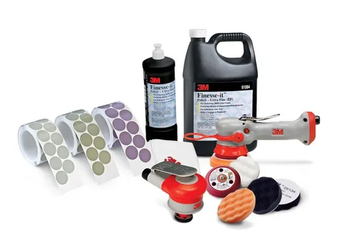 Vista 5 de 3M Mini lijadora de punta orbital aleatoria - Lijadora neumática de palma - Para reparación de pintura automotriz - Herramienta neumática - Órbita
