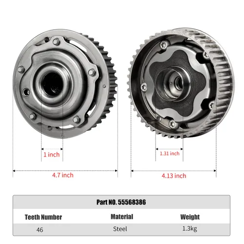Vista 5 de 55568386 Motor de admisión con sincronización del árbol de levas Engranaje de levas VVT Actuador de posición del árbol de levas compatible