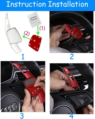 Vista 5 de TTCR-II - Extensiones de palanca de cambios para volante para Audi A4/S4 2017-2019 Extensor de palanca de cambios de paleta Q5/SQ5 2018-2024
