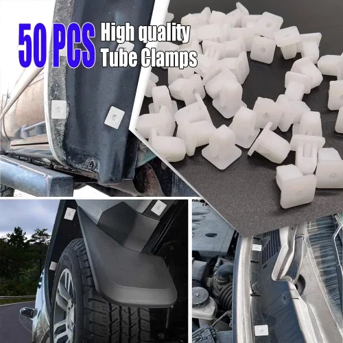 Vista 7 de 50 piezas de clips de retención de parachoques de coche, remaches de plástico cuadrados blancos para forro de guardabarros, clips de parachoques