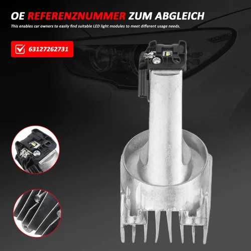 Vista 3 de Pack de 2 Módulo de Luz Diurna LED 63127262731 2010-2017 Para BMW Serie 5 F07 F10 F11 535i 550i 528i M5 xDrive Peat# 9DW177229001 V20730202 0896520