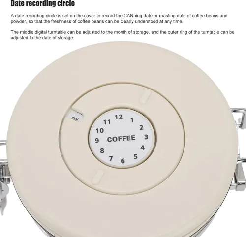 Vista 2 de Recipiente de café hermético, recipiente de almacenamiento de café con cuchara, para café molido, té, comida y lata (1.2 L)