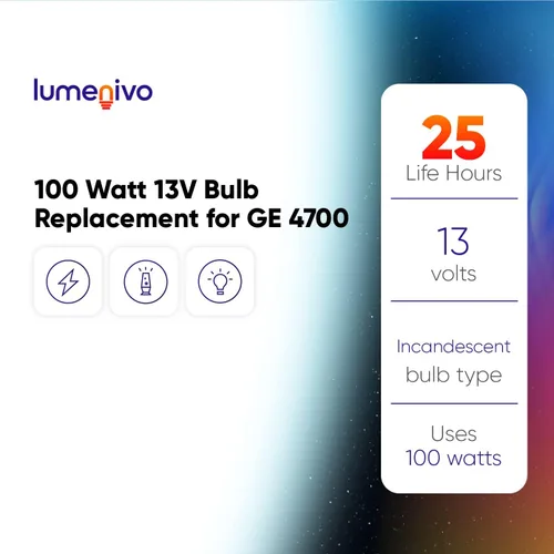 Vista 5 de lumenivo Repuesto de 100 vatios y 13 V para bombilla GE 4700 Par36, para exteriores, lámpara de emergencia, foco de barco, luz de aterrizaje