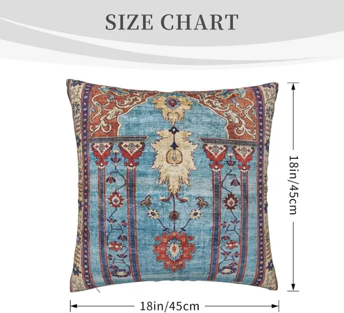 Vista 6 de Alfombra de seda persa antigua con estampado de 11 fundas de almohada de terciopelo suave, funda de cojín decorativa para decoración del hogar, sala