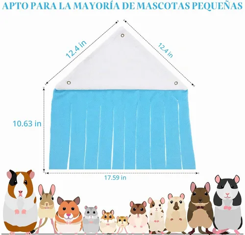 Vista 2 de Shappy 2 piezas de escondite de conejillo de indias, refugio de esquina de forro polar, juguetes, accesorios de jaula, linda hamaca de hurón