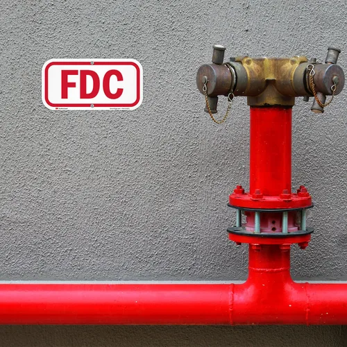 Vista 9 de SmartSign Señal FDC de conexión del departamento de bomberos de 6 x 12 pulgadas, 63 mil, aluminio reflectante laminado de grado de ingeniero, rojo