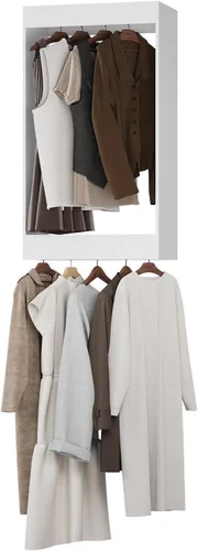 Vista 18 de Unidad Colgante Doble Mediana para Closet, Sistema Modular de Closet, Organizador de Sistema de Closet de Madera con Almacenamiento para Walk-in