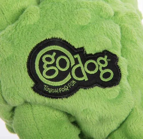 Vista 10 de Juguete para perro de felpa resistente, goDog Crazy Tugs sasquatches con tecnología Chew Guard , Lime Monkey, L, Lime