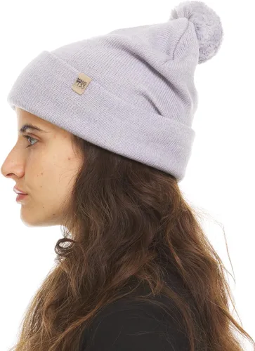Vista 3 de Minus33 - Gorro de punto con pompón de peso medio, 100% lana merina, gorro de invierno