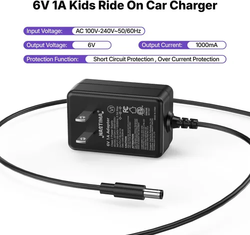 Vista 5 de Cargador de 6 V para juguetes de paseo, cargador de batería de 6 voltios