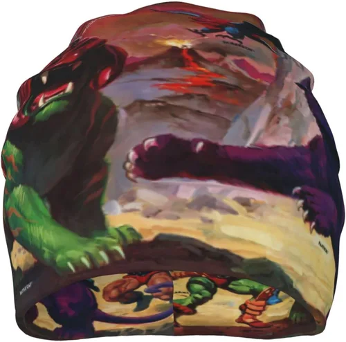 Vista 3 de Pobecan He-Man and The Masters Anime of The Universe - Gorro de punto de anime para hombres, mujeres, adolescentes, color negro, Negro
