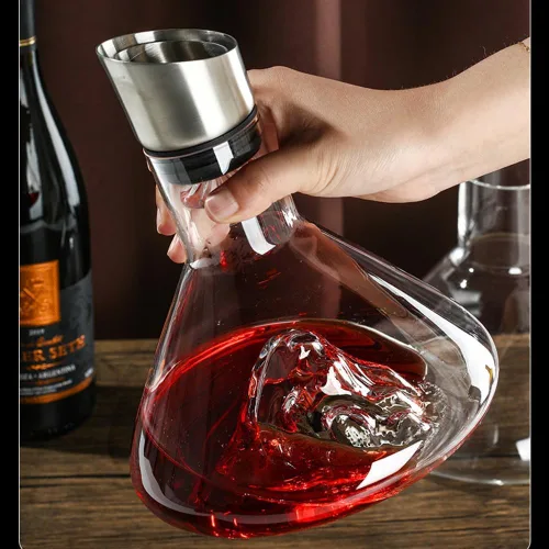 Vista 5 de Wine Decanter, Crystal Clear Wine Decanter with Aerator, Red Wine Carafe with Built-in-Dispenser
