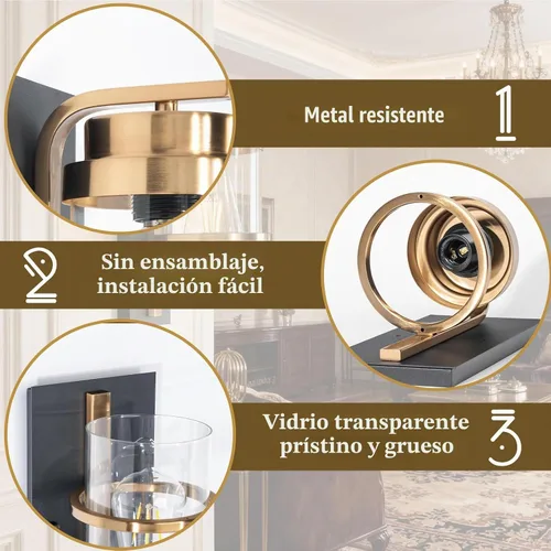 Vista 4 de Apliques de pared de color negro mate y latón, moderna lámpara de pared interior para chimenea, lámpara de pared de granja para baño, pasillos Negro