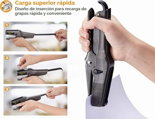 Vista 4 de Bostitch Office B8 Engrapadora de Alicate de Servicio Pesado con 1250 Grapas de 1/4" - Engrapadora Bostitch de Metal de Tira Completa para Cartón