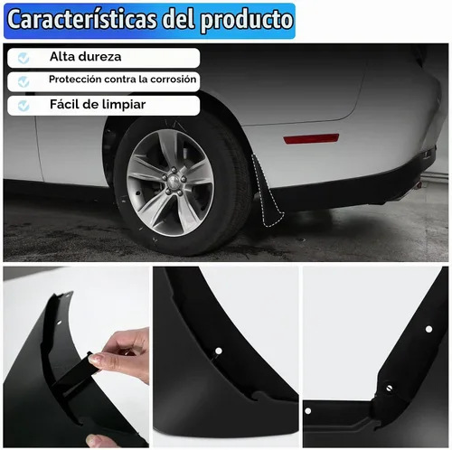 Vista 4 de Guardabarros antisalpicaduras, guardabarros moldeados resistentes compatibles con Dodge Challenger 2015-2023, aletas de barro delanteras y traseras