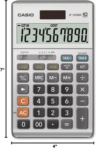 Vista 2 de Casio Inc. JF-100BM Calculadora de función estándar, multicolor, 4 1/4 x 6 7/8