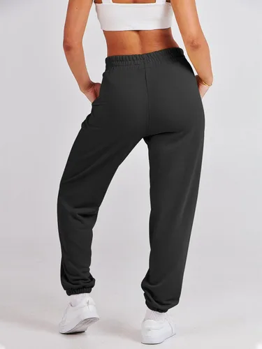 Vista 4 de ANRABESS Pantalones deportivos holgados de cintura alta para mujer, pantalones deportivos con parte inferior de cincha