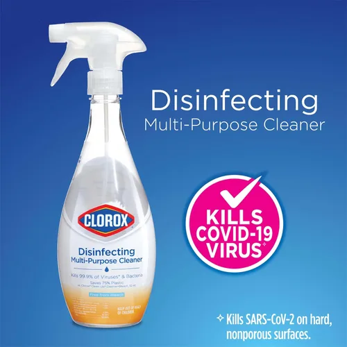 Vista 2 de Clorox - Kit de inicio de limpiador desinfectante multiusos, esenciales para el hogar, una botella de spray reutilizable más 2 repuestos