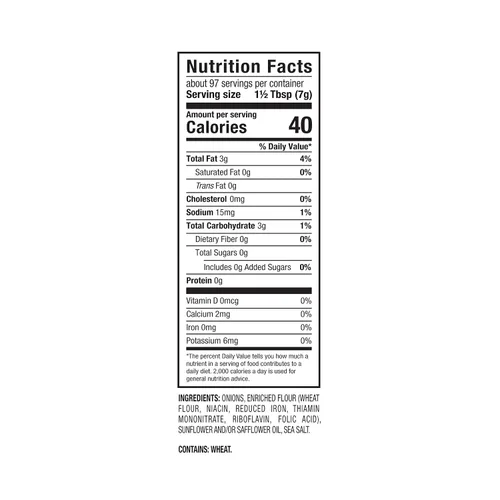 Vista 3 de Cebollas frescas gourmet crocantes de Fresh Gourmet 24 onzas Bajo en carbohidratos Snack crujiente y aderezo para ensaladas