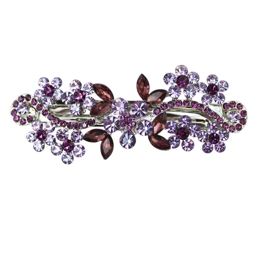 Vista 28 de Faship Clip de pasador de pelo de cristal floral AB multicolor