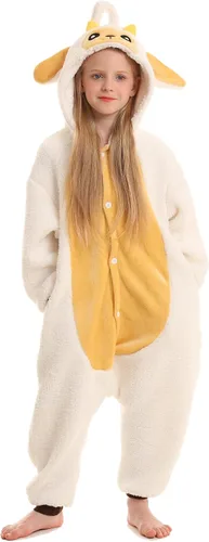 Vista 2 de DELEY Pijama unisex de una pieza para niños, pijamas de animales para Halloween, disfraz de cosplay para mujeres y hombres, ropa de dormir