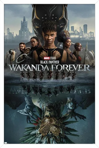 Vista 14 de Marvel Black Panther: Wakanda Forever - Póster de pared de una hoja, 22.4 pulgadas de largo x 14.7 pulgadas de ancho, versión enmarcada de madera
