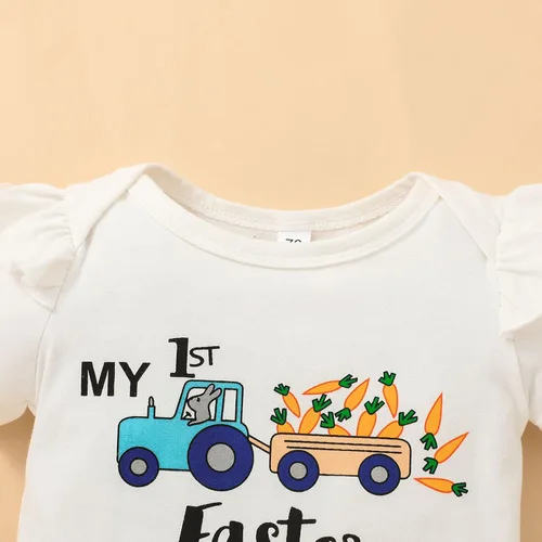 Vista 4 de Newborn Baby Girl St atricks Day Outfit Short Sleeve Romper hamrock Skirt Girls St atricks Day Dress