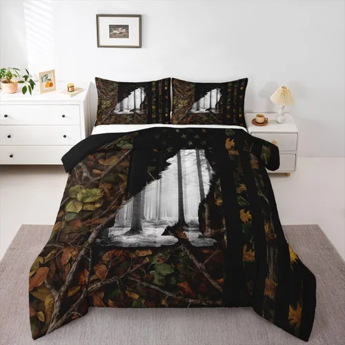 Vista 18 de Erosebridal Happy Camping - Edredón tamaño individual para niños, juego de ropa de cama de animales del bosque del bosque para bebés, niños y niñas