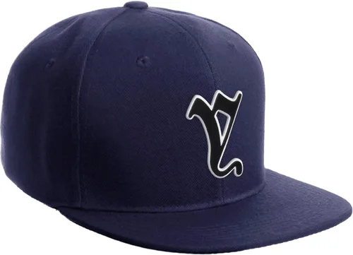 Vista 314 de Daxton Gorra clásica con visera de billete plano con letras del alfabeto inglés antiguo de la A a la Z