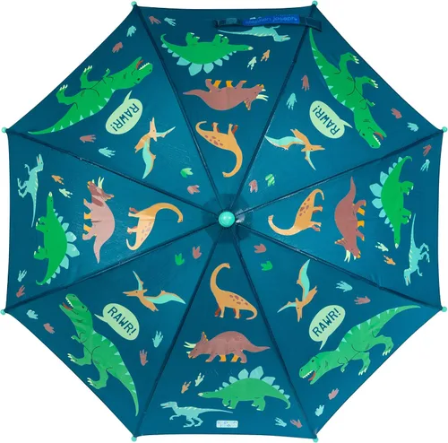 Vista 19 de Stephen Joseph Kids' Color Changing Wet Dry Umbrella, Water reacting, Pinch Free Umbrellas for Rain Children's Umbrella, BUTTERFLY, 23"X29