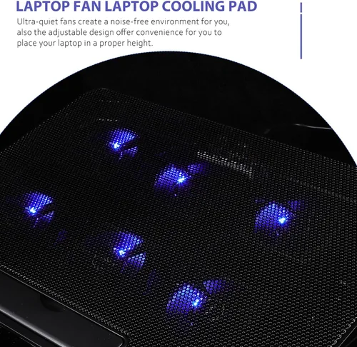 Vista 4 de Homsfou Almohadilla de enfriamiento para laptop de 15.6", soporte de ventilador de enfriamiento portátil para portátiles de 15.6", diseño