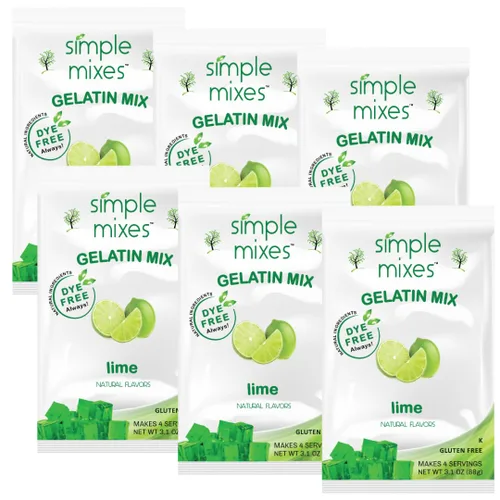 Vista 10 de Simple Mixes Postre de gelatina natural, frambuesa, fresa y cereza, aperitivo saludable, sin colorantes, sin gluten ni grasa, Kosher, paquete de 3