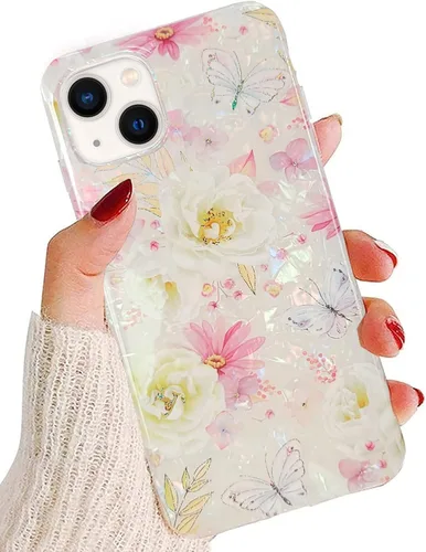 Vista 14 de J.west Funda compatible con iPhone 13 de 6.1 pulgadas, brillante y colorida con brillantina de ópalo translúcido, transparente, suave, TPU, ajuste
