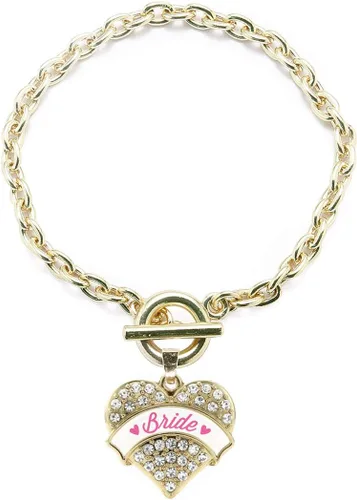 Vista 31 de Inspired Silver - Pulsera de oro con dije de corazón pavé con joyas de circonita cúbica