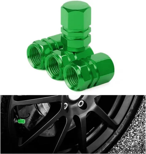 Vista 26 de Osilly Tapones de válvula de vástago de neumático de automóvil, 4 piezas de cubiertas de vástago de válvula de aleación de aluminio, resistentes a
