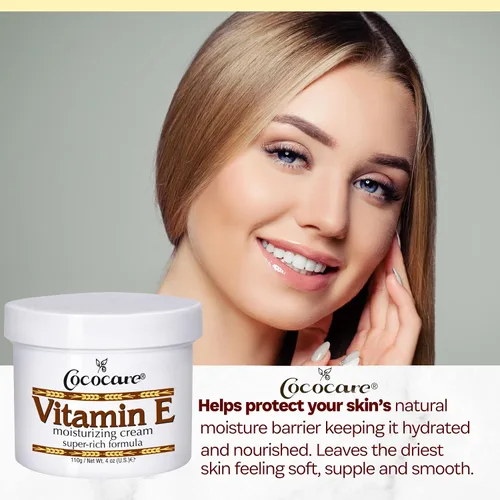 Vista 2 de Cococare Crema hidratante de fórmula súper rica con vitamina E - Hidratante de piel de alta potencia - 4 onzas