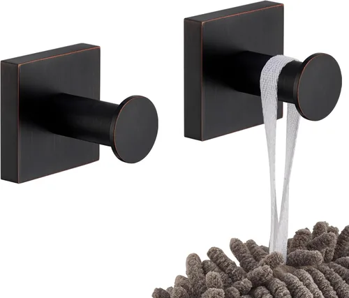 Vista 15 de KOKOSIRI Ganchos para bata, ganchos para toallas de baño, para pared, armario, cocina, toallas colgantes, accesorios de baño, color negro con acero