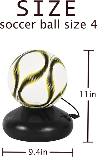 Vista 3 de TNZMART Entrenador de malabarismo con balón de fútbol, equipo de práctica de entrenamiento de fútbol ajustable con base de goma para principiantes