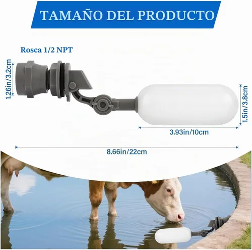 Vista 2 de MMonDod Paquete de 2 mini válvulas de bola flotante NPT de 1/2 pulgada