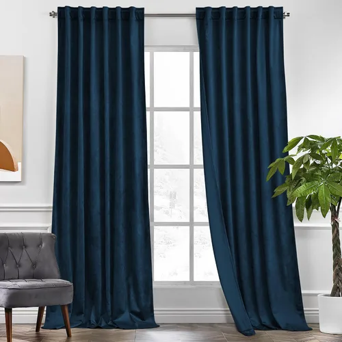 Vista 21 de KGORGE - Cortinas opacas de terciopelo beige de 84 pulgadas, 2 paneles para dormitorio