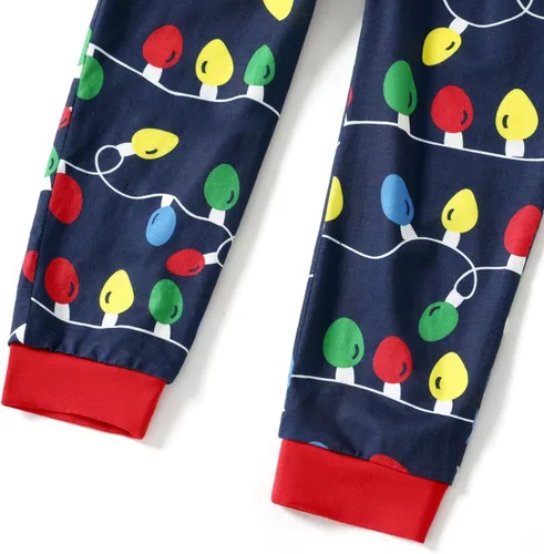 Vista 7 de PATPAT Pijamas de Navidad para la familia, estampado de árbol de Navidad, reno, oso polar, manga larga, cremallera, pijamas, regalos