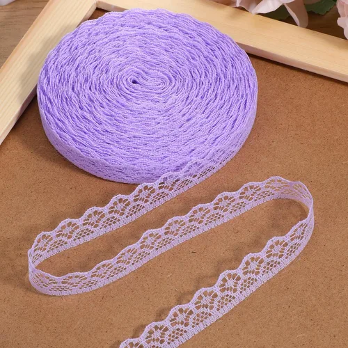 Vista 8 de Rollo de cinta de encaje negro de 30 yardas de 0.6 pulgadas de ancho, tela de flores para decoración de bodas, ramo y embalaje de regalo