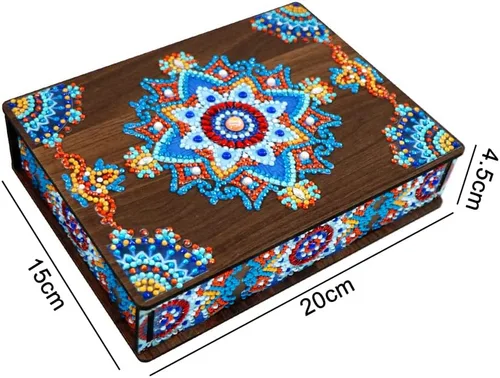 Vista 4 de Awakingdemi Caja de almacenamiento de joyas de pintura de diamantes para bricolaje MH04