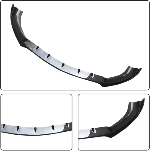 Vista 3 de Borde de parachoques delantero de fibra de carbono para Mercedes-Benz E63 AMG 2016-2020 sedán 4 puertas auto protector de alerón de barbilla