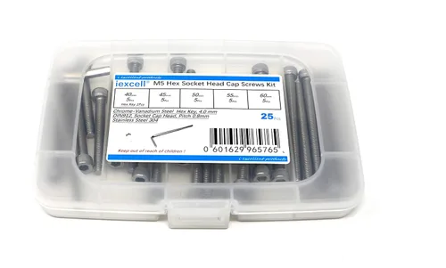 Vista 222 de iexcell Kit de tornillos de cabeza hexagonal de acero inoxidable 304, 100 unidades M2 x 0.157 in, paso de rosca de 0.016 in