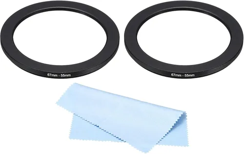 Vista 12 de PATIKIL Anillo de metal con paño de limpieza, paquete de 2 anillos adaptadores de filtro de lente de cámara, anillo adaptador de filtro de aluminio