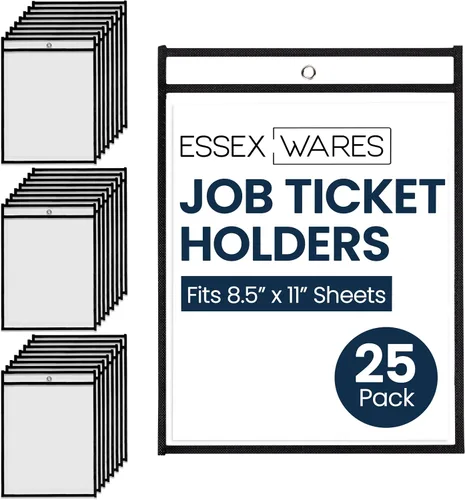 Vista 7 de Essex Wares - Paquete de 25 soportes surtidos para boletos de trabajo, 10 pulgadas de ancho x 13.5 pulgadas de alto - Soportes de plástico