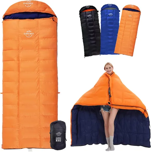 Vista 9 de 10°F 0°F 10°F 15°F Down Sleeping Bag for Adults,800/650 Fill Power,Ultralight Wearable 4 Season Cold Weather Rectangle Sleeping Bag for Camping